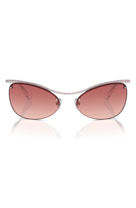 Swarovski 63mm Gradient Irregular Sunglasses In Silver