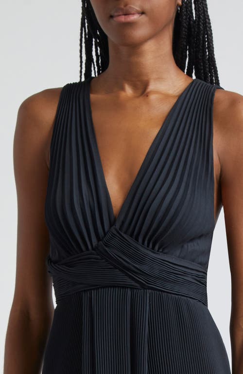 Shop A.l.c . Everly Stripe Pleat Maxi Dress In Navy Stripe