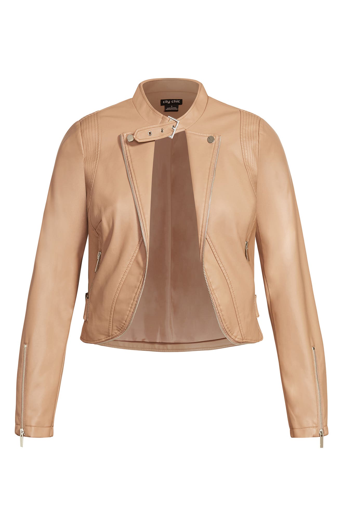 tan faux leather jacket womens