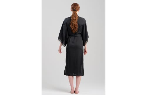 Natori Ashley Icon Robe W/ Lace In Black