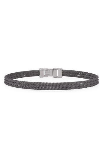 Alor ® Strainless Steel Triple Row Cable Bracelet In Black