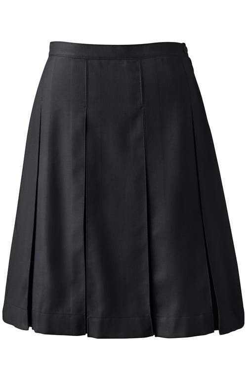 Lands' End School Uniform Solid Box Pleat Skirt Top Of Knee In Black
