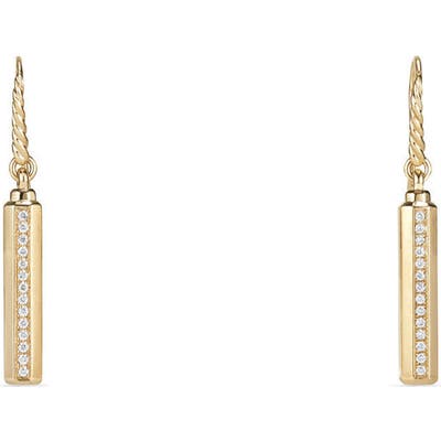 David Yurman Barrels Drop Earrings With Diamonds In 18K Gold