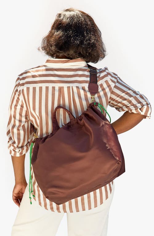 Shop Clare V . Recycled Nylon Tote In Brown Nylon