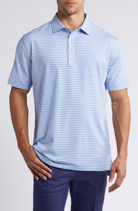 Shop Peter Millar Empire Stripe Performance Golf Polo In Infinity