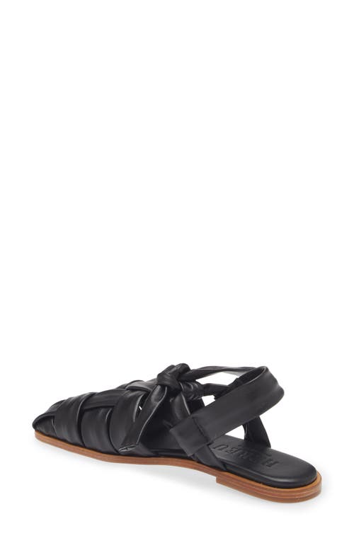 Hereu Bena Woven Bow Flat Sandals In Black/natural