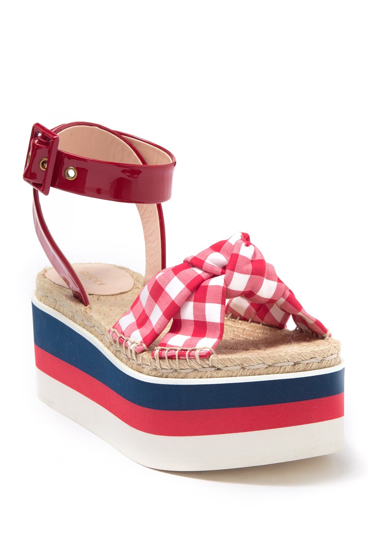 gucci striped platform sandals