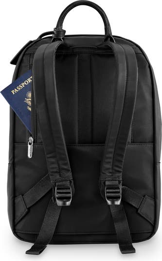 M black nylon backpack