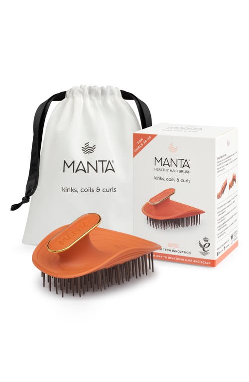 Manta Kinks Coils & Curls Healthy Hair & Scalp Brush In Amber Orange