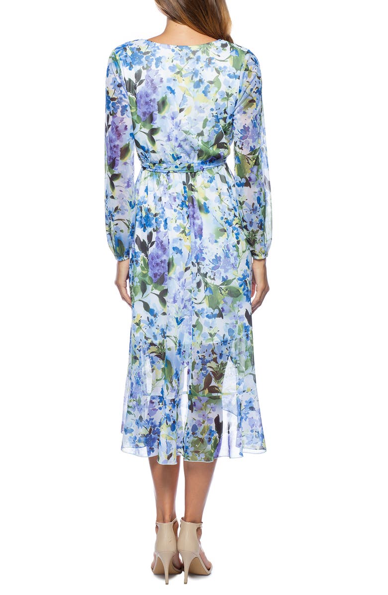 Marina Floral Long Sleeve Faux Wrap Dress | Nordstromrack