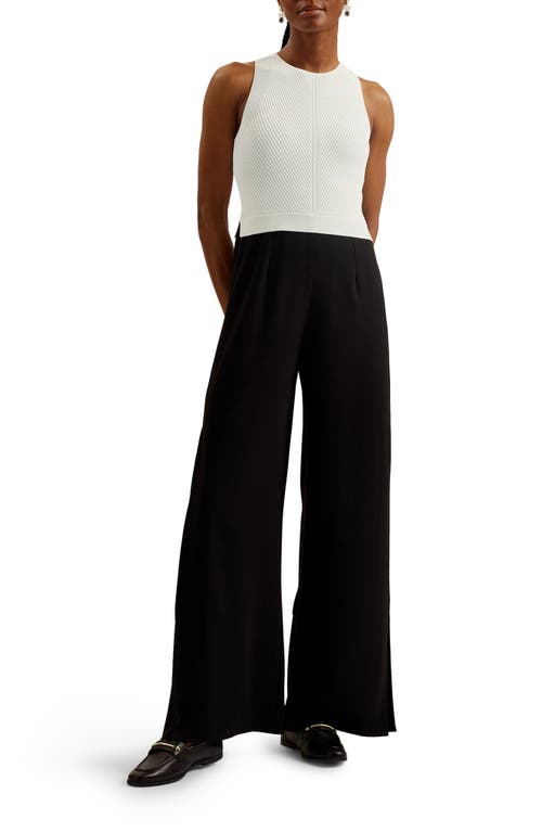 Ted Baker London Toveli Racerback Wide Leg Jumpsuit Black at Nordstrom,