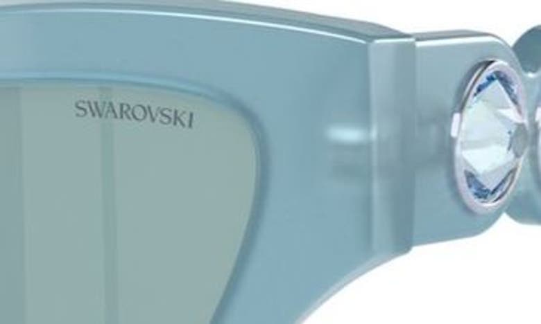 Shop Swarovski Imber 54mm Irregular Sunglasses In Blue