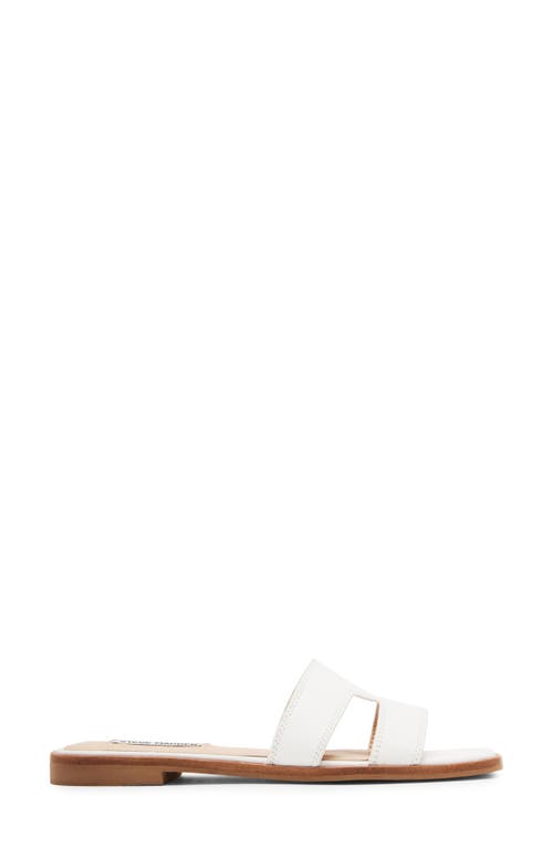 Shop Steve Madden Hazel Slide Sandal In White Leather