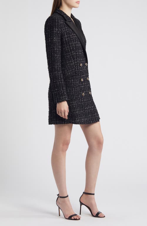 HUGO BOSS BOSS DANSIAN TWEED LONG SLEEVE MINIDRESS