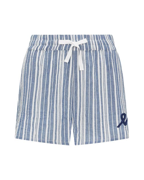 Shop Nudea The Classic Boxer In Navy Blue Stripe