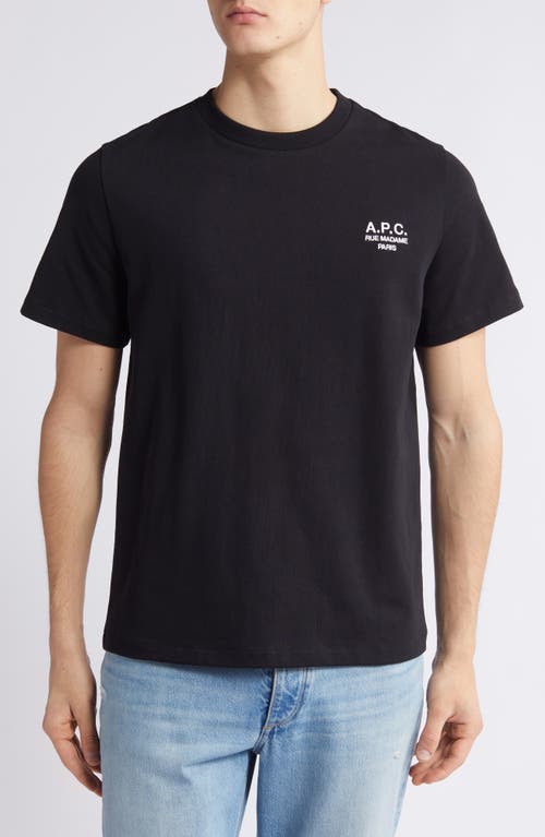 Shop Apc A.p.c. Embroidered Logo Cotton T-shirt In Noir/blanc