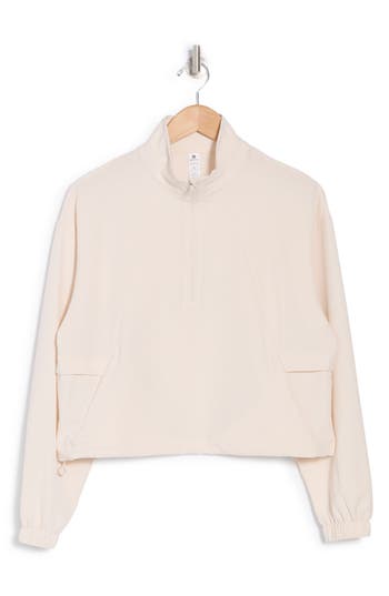 90 Degree By Reflex Andrea Mini Seersucker Crop Pullover In Crystal Gray