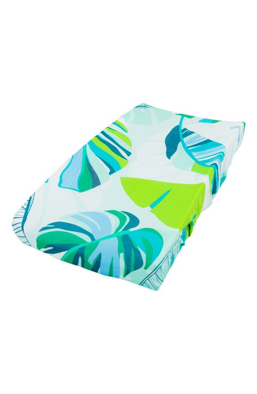 Coco Moon Backyard Oasis Jersey Changing Pad Cover in Green