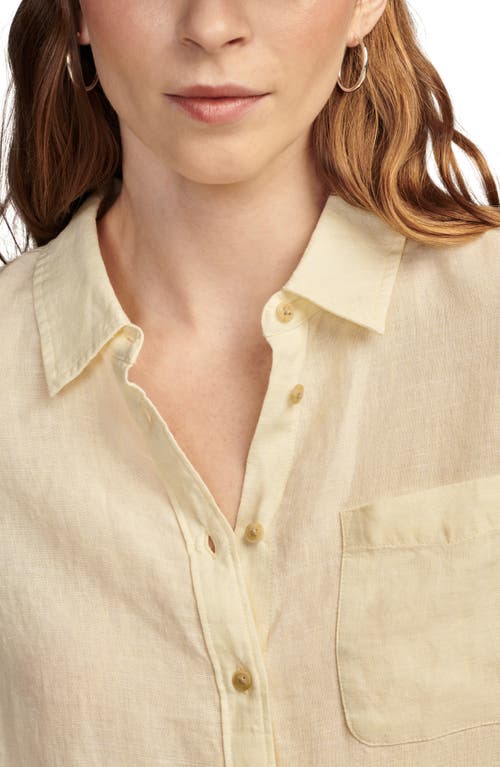 Shop Lucky Brand Prep Linen Button-up Shirt In Luminary Green