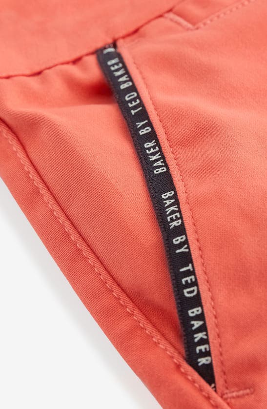 Shop Baker By Ted Baker Kids' Stretch Cotton Chino Shorts In Orange