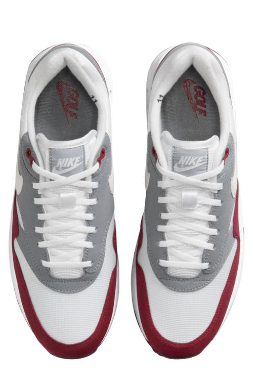 Shop Nike Air Max 1 '86 Og G Waterproof Spikeless Golf Shoe In Red/white/cool Grey