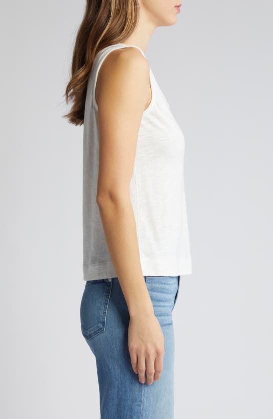 Shop Wit & Wisdom Notched Sleeveless Tank In Off White