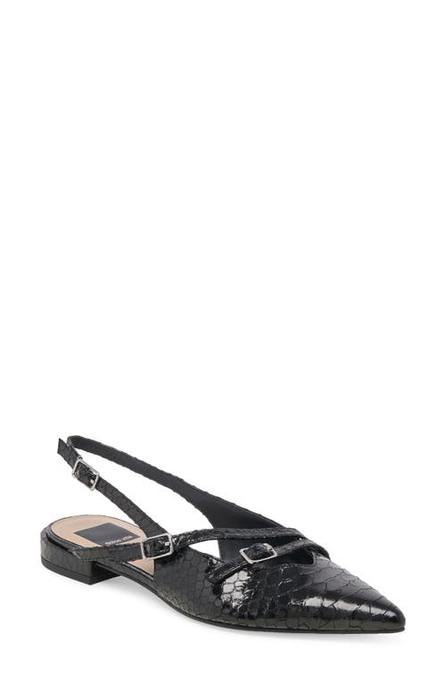 Shop Dolce Vita Pamla Pointed Toe Slingback Flat In Midnight Snake Embossed