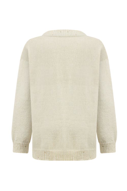 Shop Nocturne V-neck Knit Sweater In Ivory