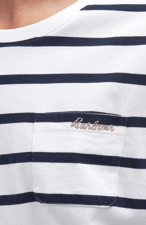 Shop Barbour Otterburn Stripe T-shirt In White/navy