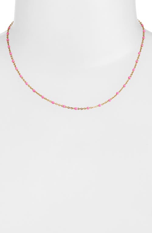Set & Stones Kaz Bead Station Necklace In Gold/ Pink