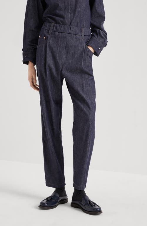 Shop Brunello Cucinelli Five-pocket Track Trousers In Blue