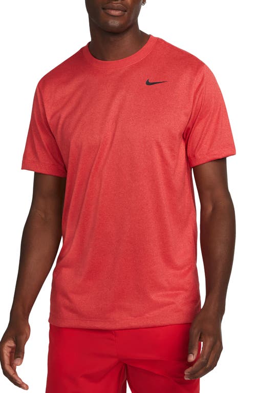 Nike Dri-fit Legend T-shirt In Red/heather/black