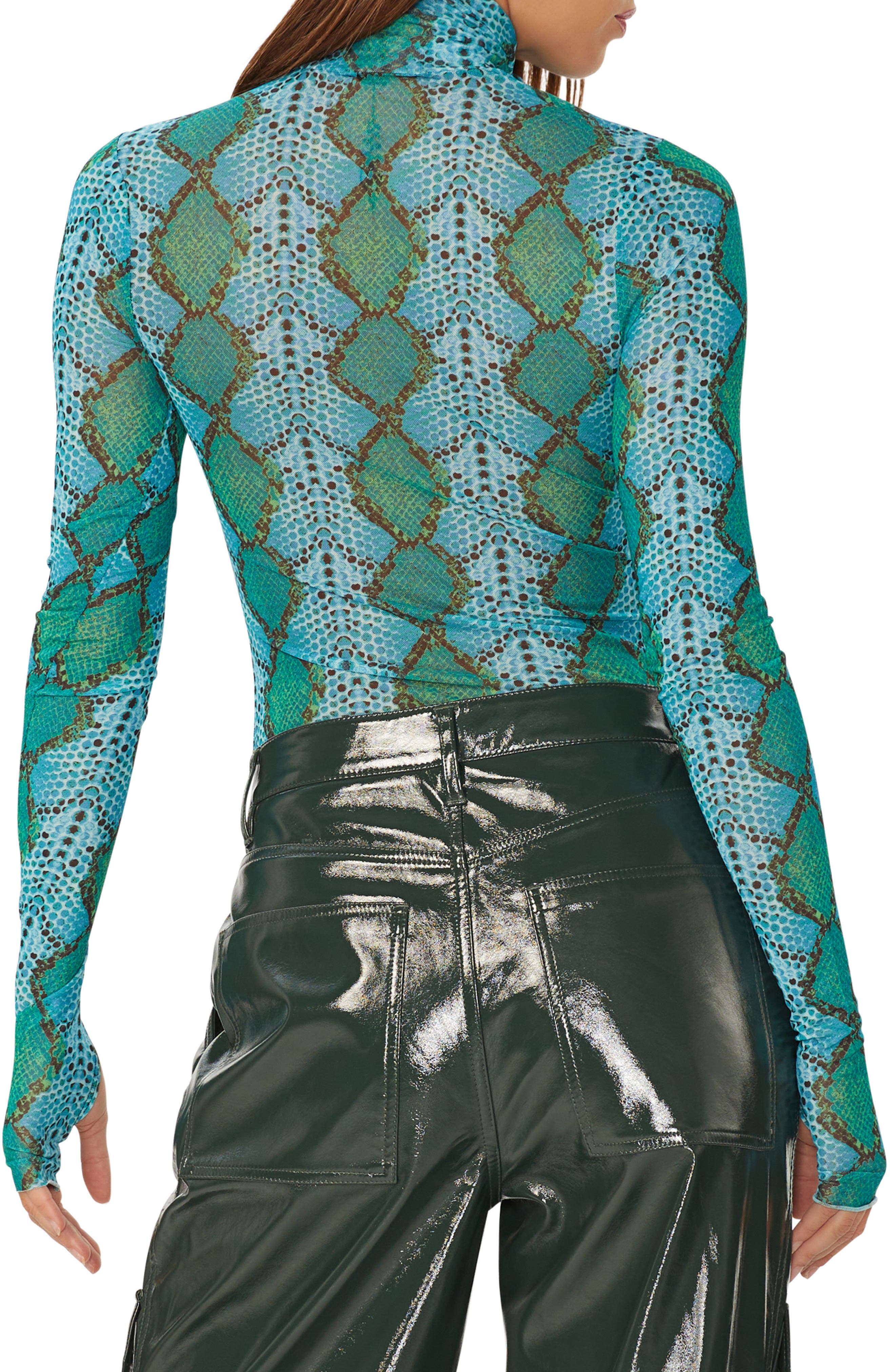 AFRM Zadie Mesh Turtleneck Top | Nordstrom