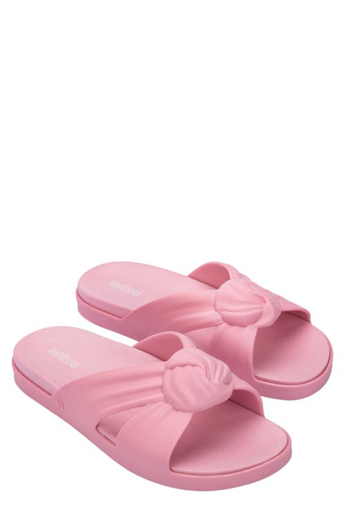 Melissa Plush Knotted Slide Sandal In Pink/pink