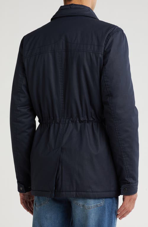 Hunter Robert Waxed Twill Utility Jacket In Night Sky