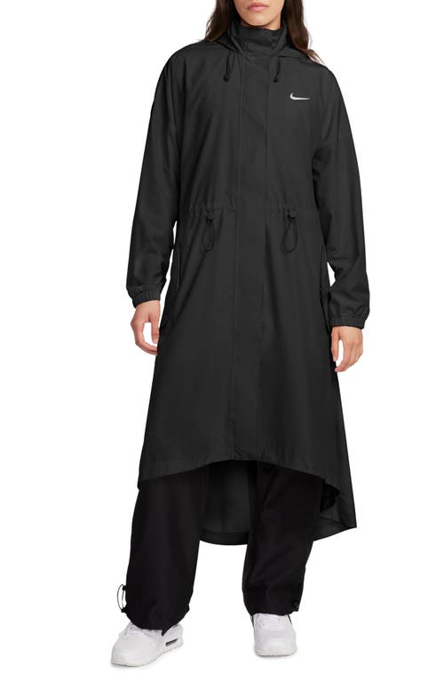 Nike Essential Longline Trench Coat In Black/white