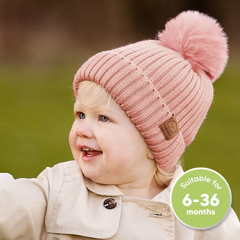 Keababies 2-pack Pom Knitted Beanie In Fawn