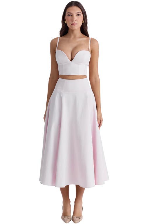 Shop House Of Cb Pabla Plunge Neck Crop Top In Ballet Slipper