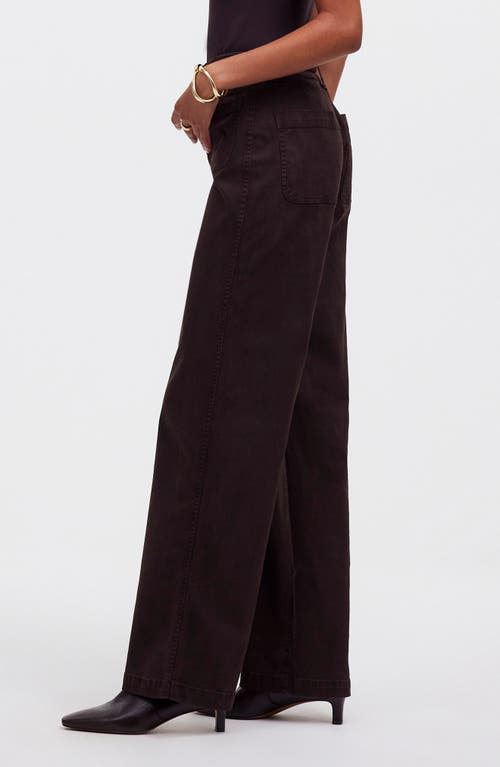 Shop Madewell The Emmet Wide Leg Pants In Dark Carob