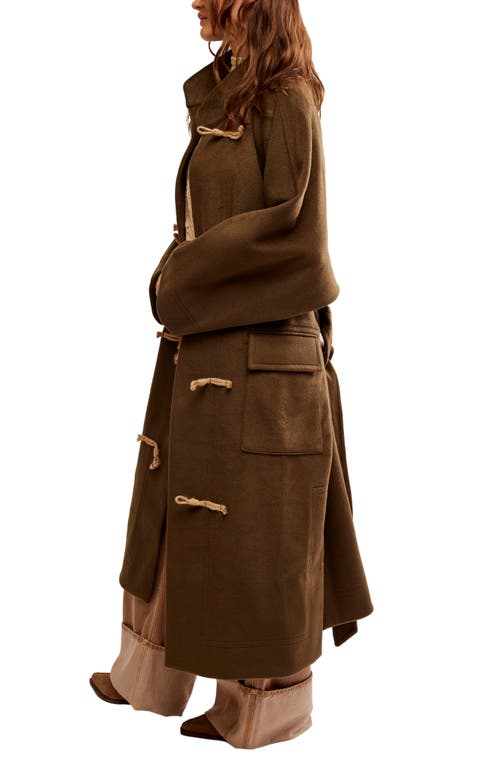 Shop Free People Alma Long Duffle Coat In Beech