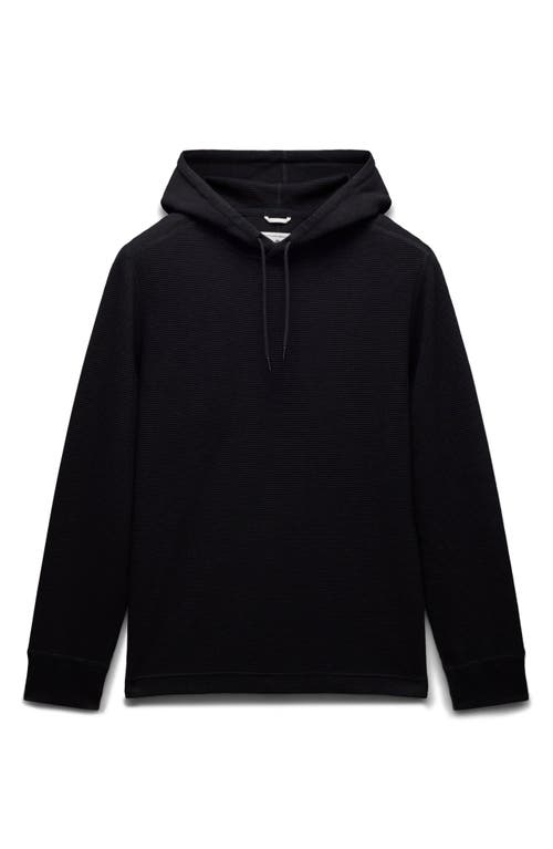 Reigning Champ Lightweight Cotton Blend Waffle Hoodie In Black