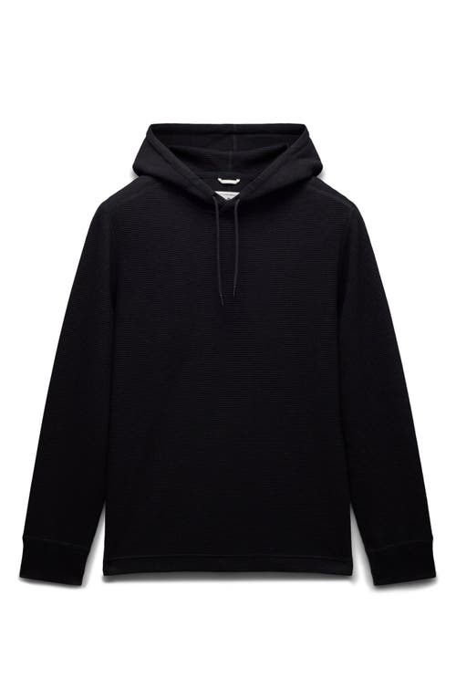 Shop Reigning Champ Lightweight Cotton Blend Waffle Hoodie In Black