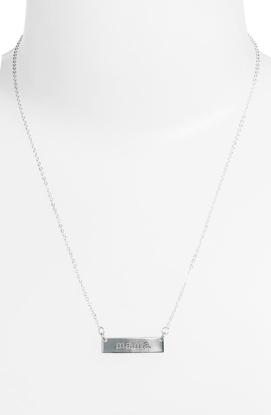 Shop Nashelle Mama Bar Pendant Necklace In Sterling Silver