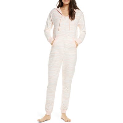 Bp. Microfleece Hooded Jumpsuit Pajamas, Pink