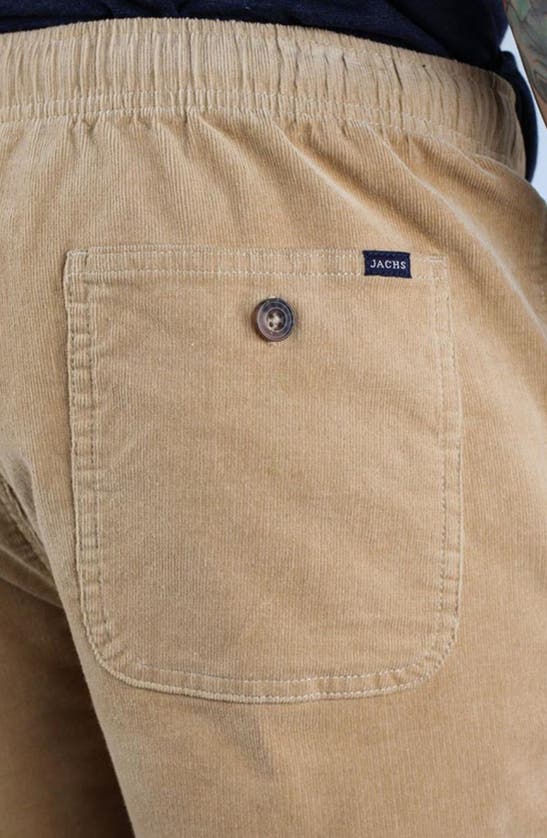 Shop Jachs Stretch Corduroy Pull-on Shorts In Khaki