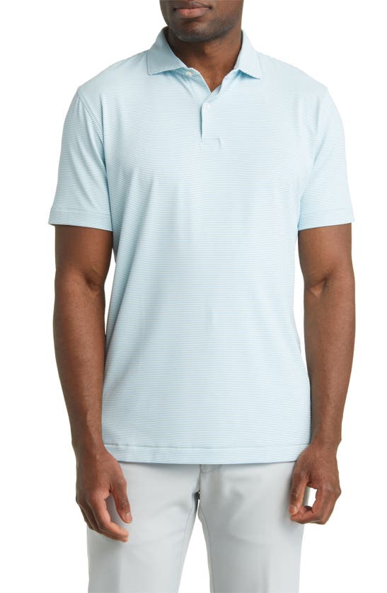 Peter Millar Halford Stripe Performance Polo In Capri Breeze