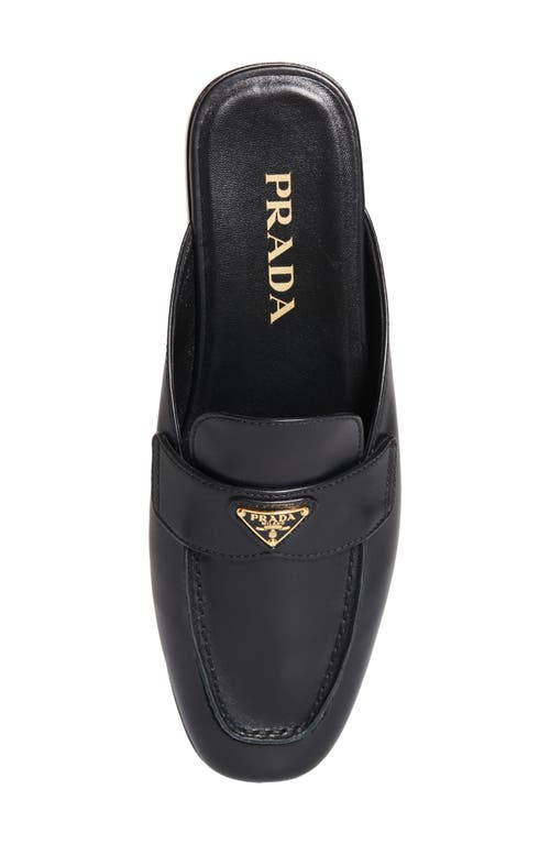 Shop Prada Logo Loafer Mule In Nero