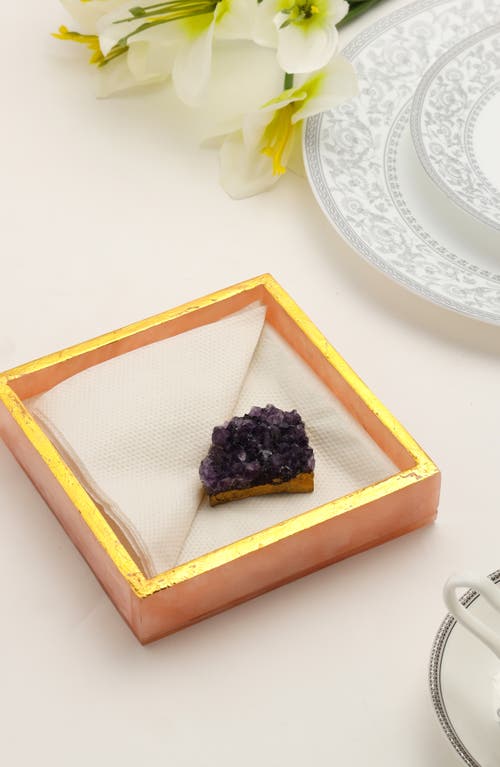 Tiramisu Gemstone Napkin Holder In Pink