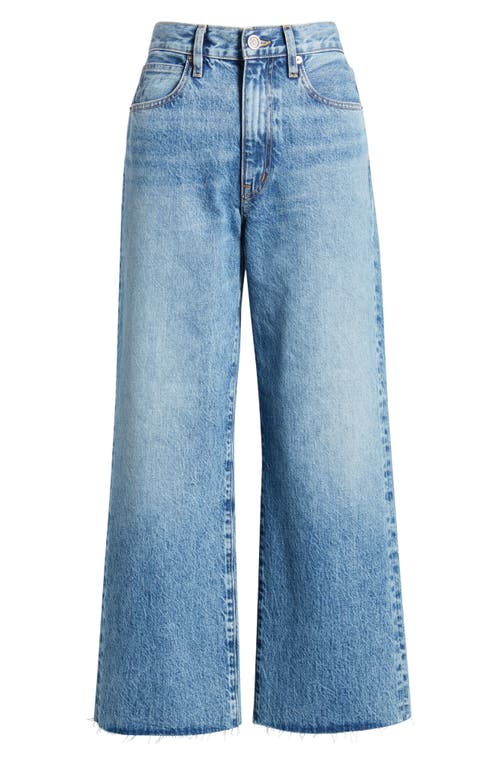 Slvrlake Grace Raw Hem High Waist Crop Wide Leg Jeans In Lightning Strikes