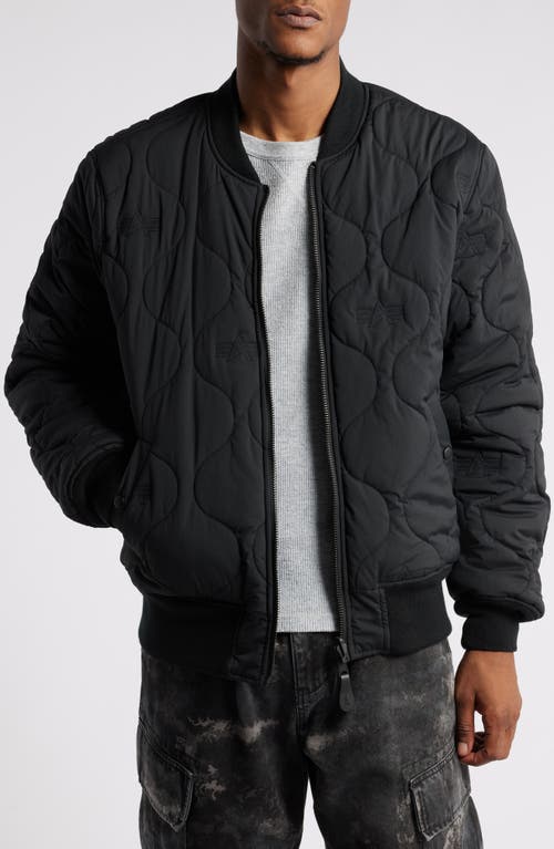 Shop Alpha Industries Reversible Onion Quilted Bomber Jacket In Black